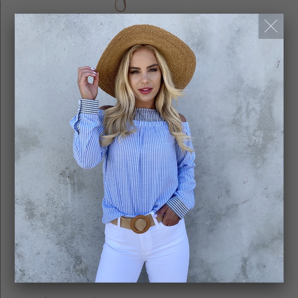 Cold Shoulder Striped Top